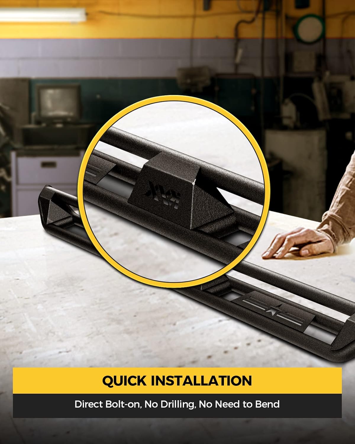 KYX Running Boards for 2005-2023 Toyota Tacoma Double Cab, Triple Tube Side Steps Two Stairs Design Car Door Nerf Bars Truck Boards Step Rails