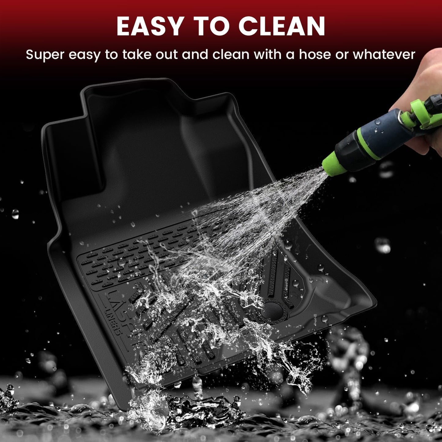 LASFIT Floor Mats&Trunk Mat for Toyota 4Runner 2013-2024 (Only for 5 Seats) All Weather TPE Mats Custom Fit Floor Liner for Toyota 4 Runner 1st & 2nd Row Full Set Car Mats and Cargo Liner, Black