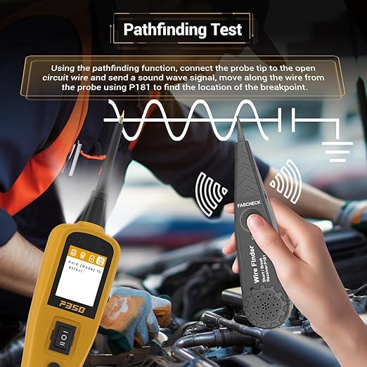 Car Automotive Power Circuit Breaker Probe Tester Finder Tool Bsttery Electrical Fuse AC DC Voltage Tester Test Light Wire Break Locator Analyzer Tracer Pen Accessories 9-30V (p350)