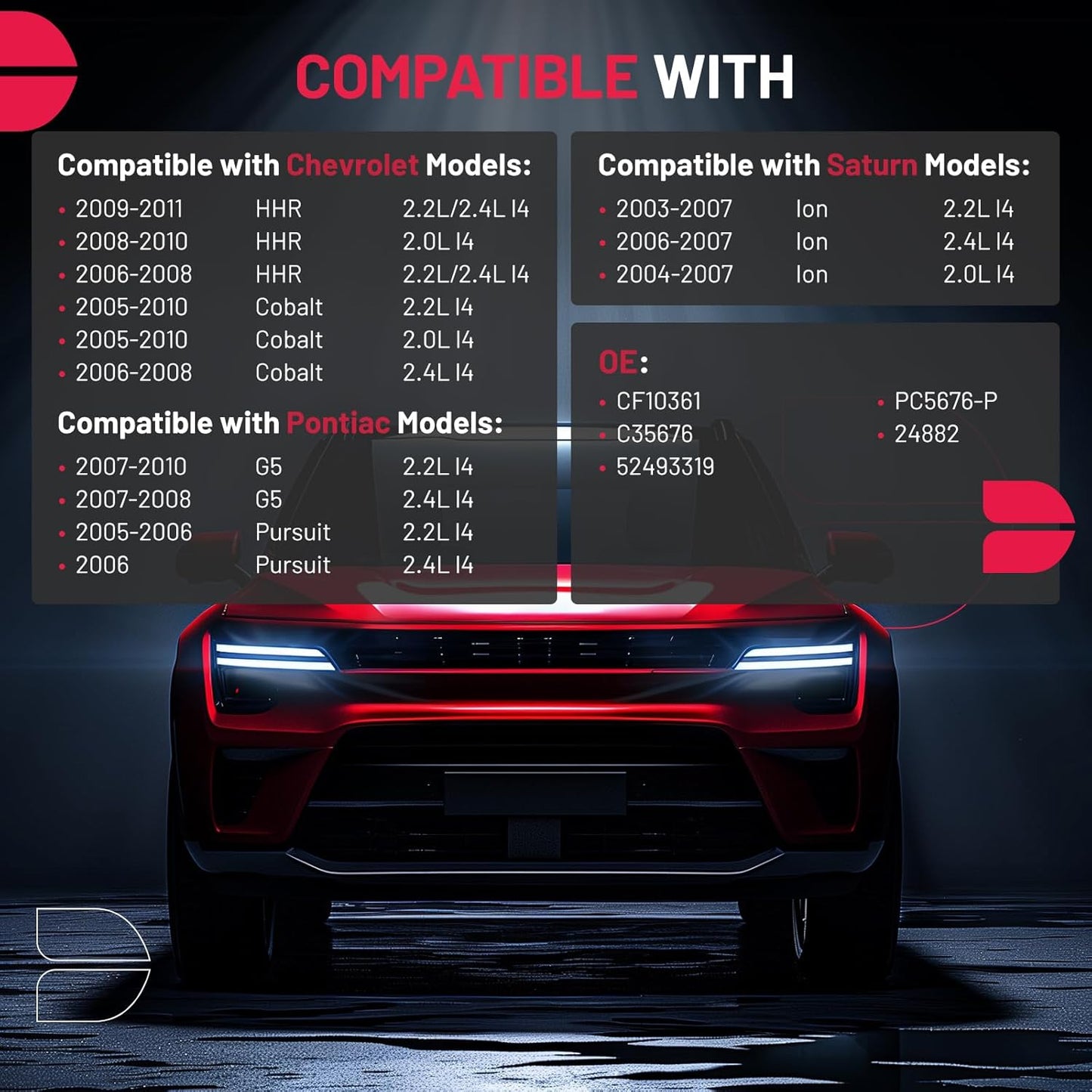 BDFHYK CF10361 Cabin Air Filter with Activated Carbon Compatible with Chevy 2005-2010 Cobalt, 2006-2011 HHR, Compatible with Pontiac 2007-2010 G5, 2005-2006 Pursuit
