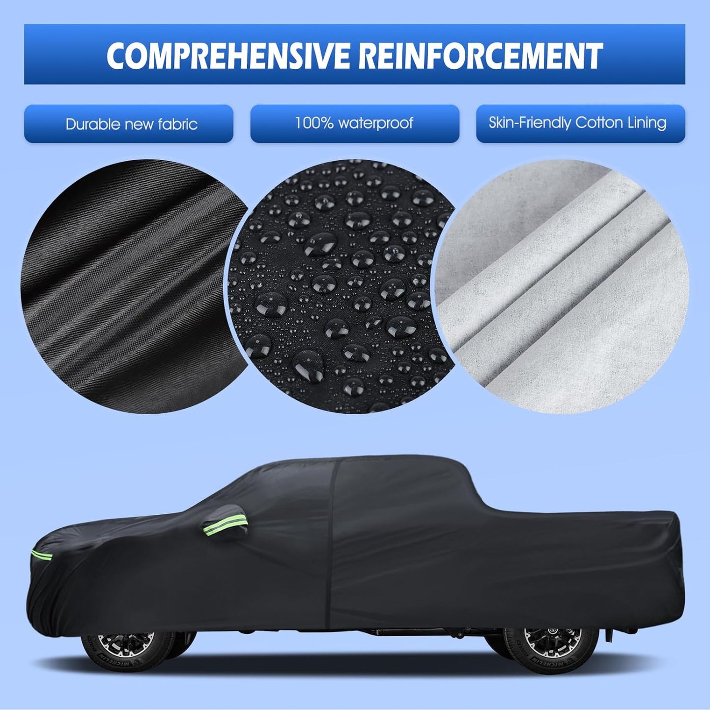 Car Cover Custom Fit for Toyota Tundra 5.5Ft Bed 2000-2025, Migaven Waterproof Full Exterior Cover Sun Rain Protection with Door Zipper and Cotton Lining