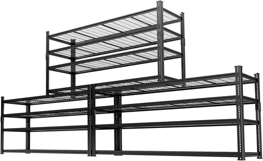 Storage Shelves 3PCS Garage Shelving Heavy Duty 2640LBS Capacity, 60"L x 24"W x 60"H Adjustable Metal Shelving Organizer Wire Rack, 4 Tier Utility Shelf Unit for Pantry Closet Warehouse Organization