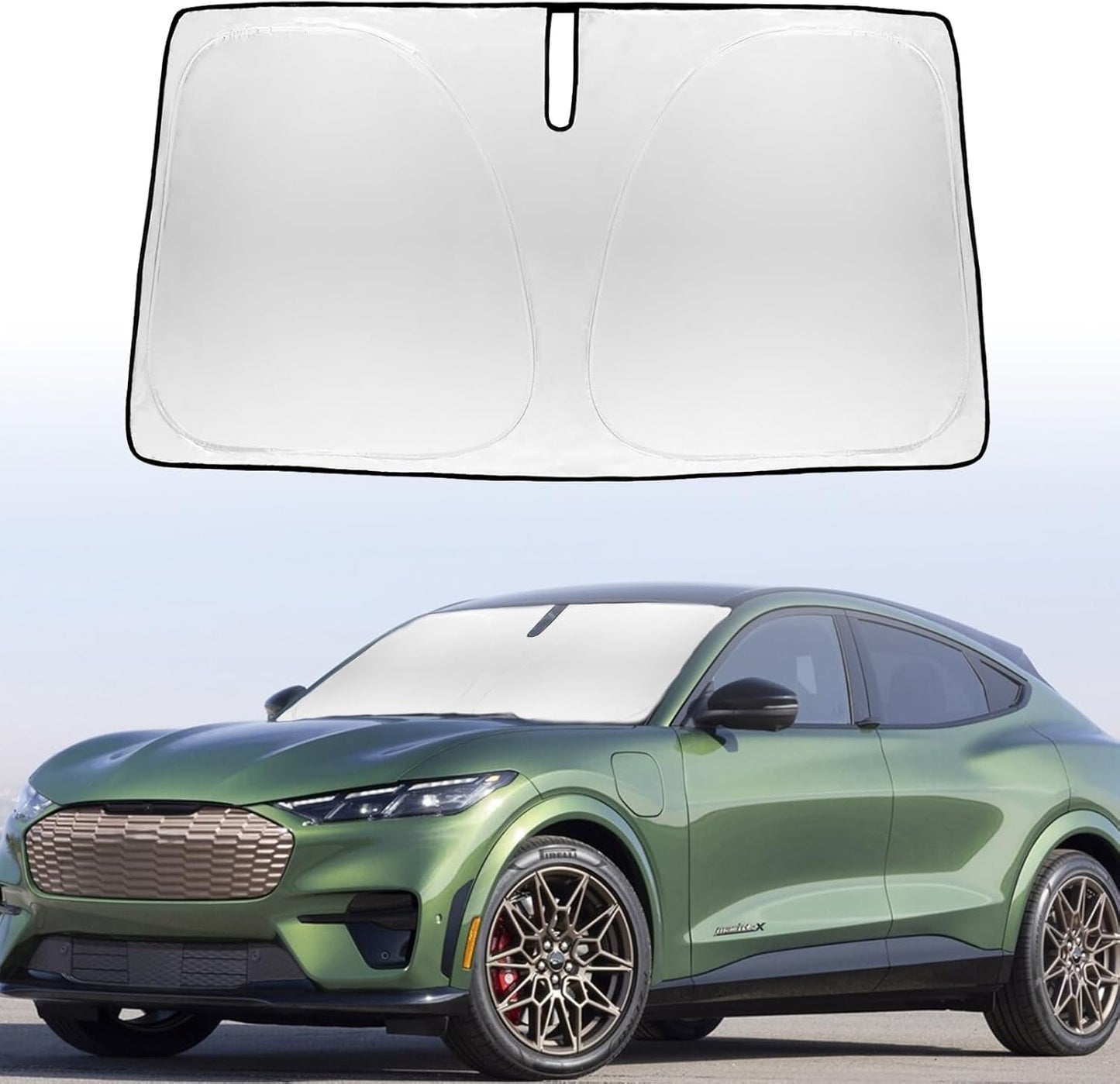 for 2026 Mustang Mach-E Windshield Sunshade Sun Shade-for 2021-2025 Ford Mustang Mach-E Windshield Cover Front Window Sun Visor Protector 240T Blocks UV (NOT for Ford Mustang) Accessories
