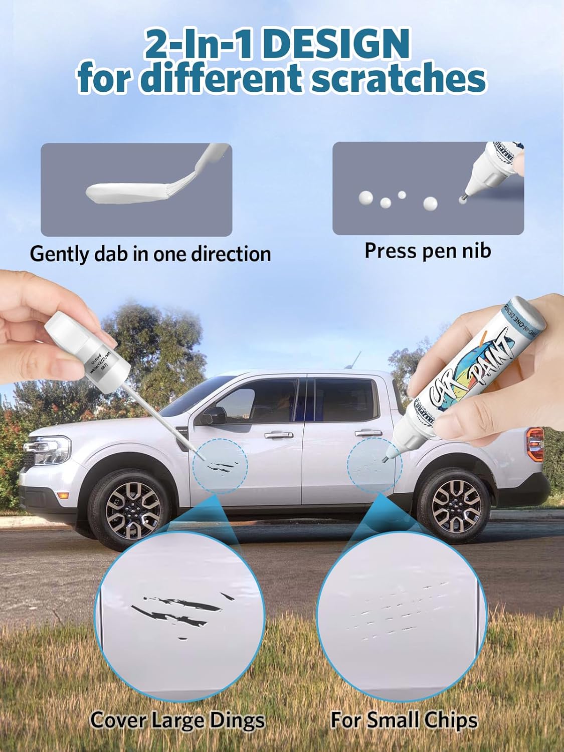 Blue Jeans Metallic(N1) Touch Up Paint for Ford, Car Paint Scratch Repair Remover Pen Color Exact Match, Quick and Easy Fix Automotive Chips and Nicks Scuff