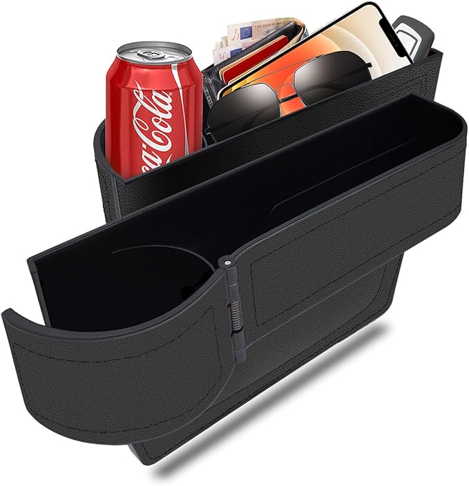 Car seat gap filler organizer,multifunctional car seat organizer,Adjustable Cup Holder car console side storage box Holders phone, sunglasses,car accessories (Black style 3)