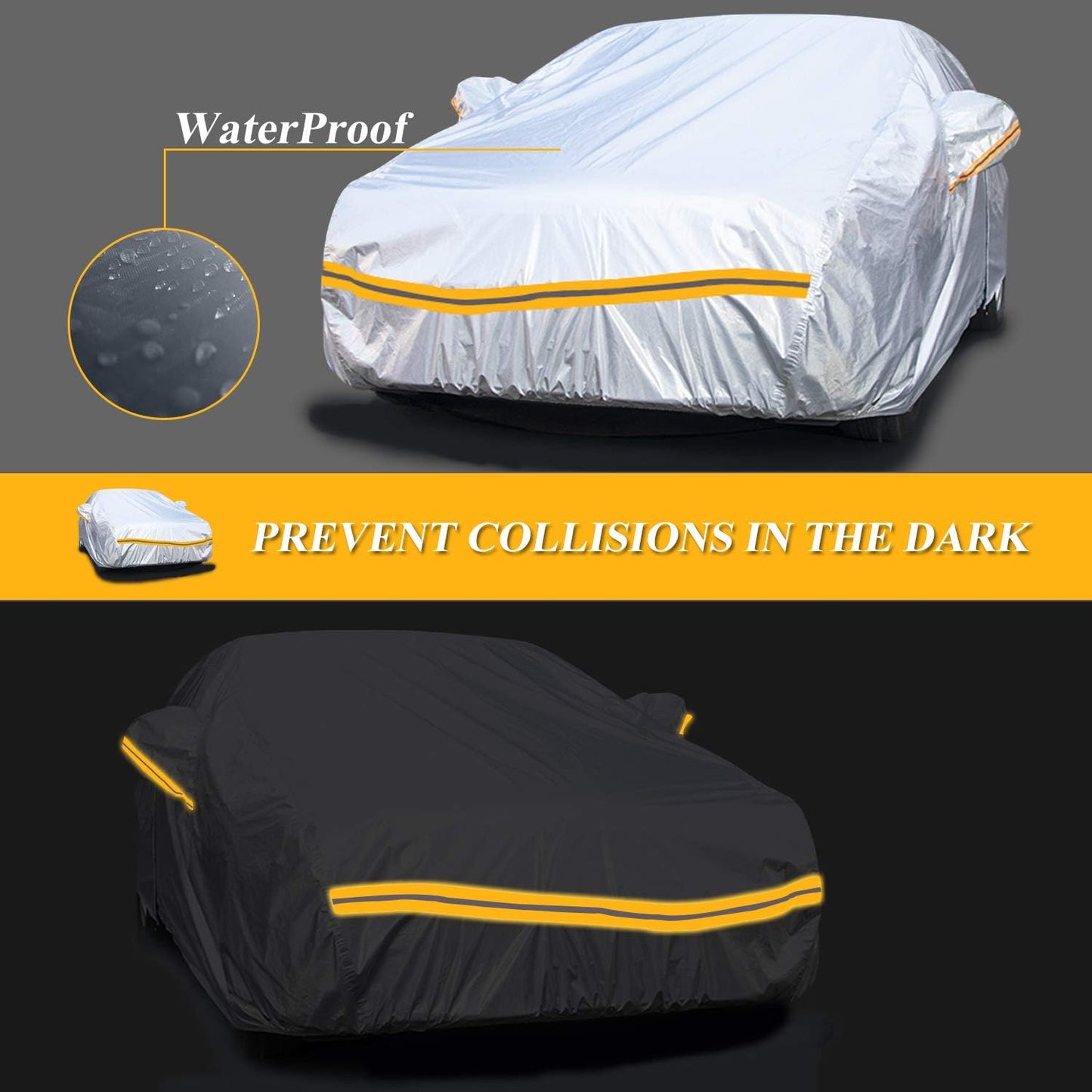 Autsop Car Cover Waterproof All Weather,12-Layer Car Covers for Automobiles Outdoor Heavy Duty Full Exterior Covers for Hatchback(Up to 177 inch)