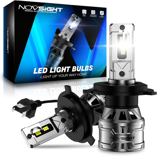 NOVSIGHT H4/HB2/9003 Bulbs Upgraded, 400% Brightness H4 Fog Bulbs, Quick Installation HB2/9003, Pack of 2