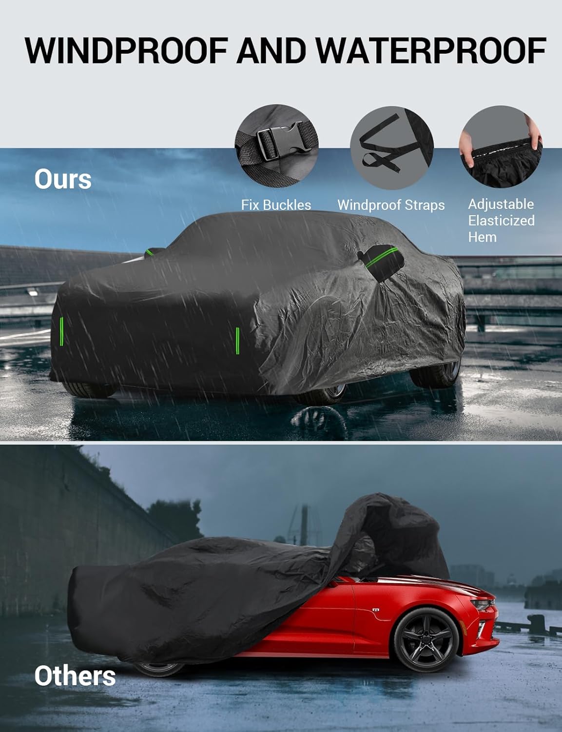 Proadsy 2025 Upgrade Car Cover Custom Fit for Toyota Crown Signia 2024 2025, Waterproof All Weather for Automobiles, Full Exterior Cover Rain Snow Sun Protector Indoor Outdoor Car Cover