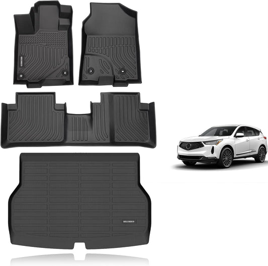 KELCSEECS® Floor Mats & Cargo Liner Custom for Acura RDX 2013 2014 2015,All Weather Protection TPE Floor Liners Front& Rear Row Full Set RDX Accessories Black