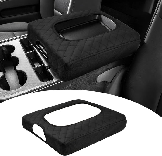 Shademax Center Console Cover Custom for Chevy Silverado & GMC Sierra 2014-2018 Accessories, Silverado Sierra Armrest Cover Jump Seat Console Cushion Pad Leather Console Armrest Lid Protective Cover