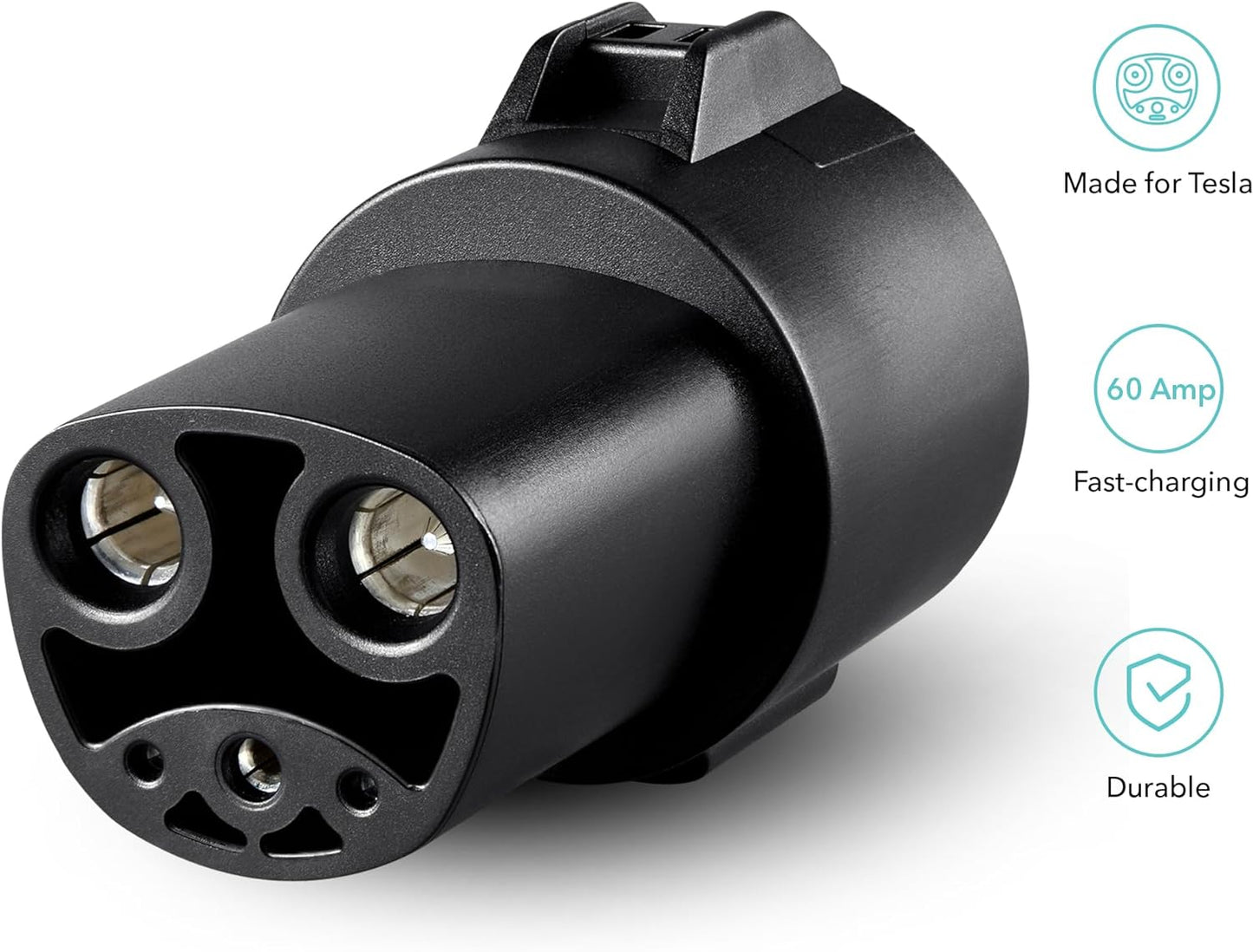 Lectron J1772 to Tesla (NACS) EV Charging Adapter 60 Amp (250V) - Compatible with Tesla Model S/3/X/Y & Cybertruck Electric Vehicles (Black)