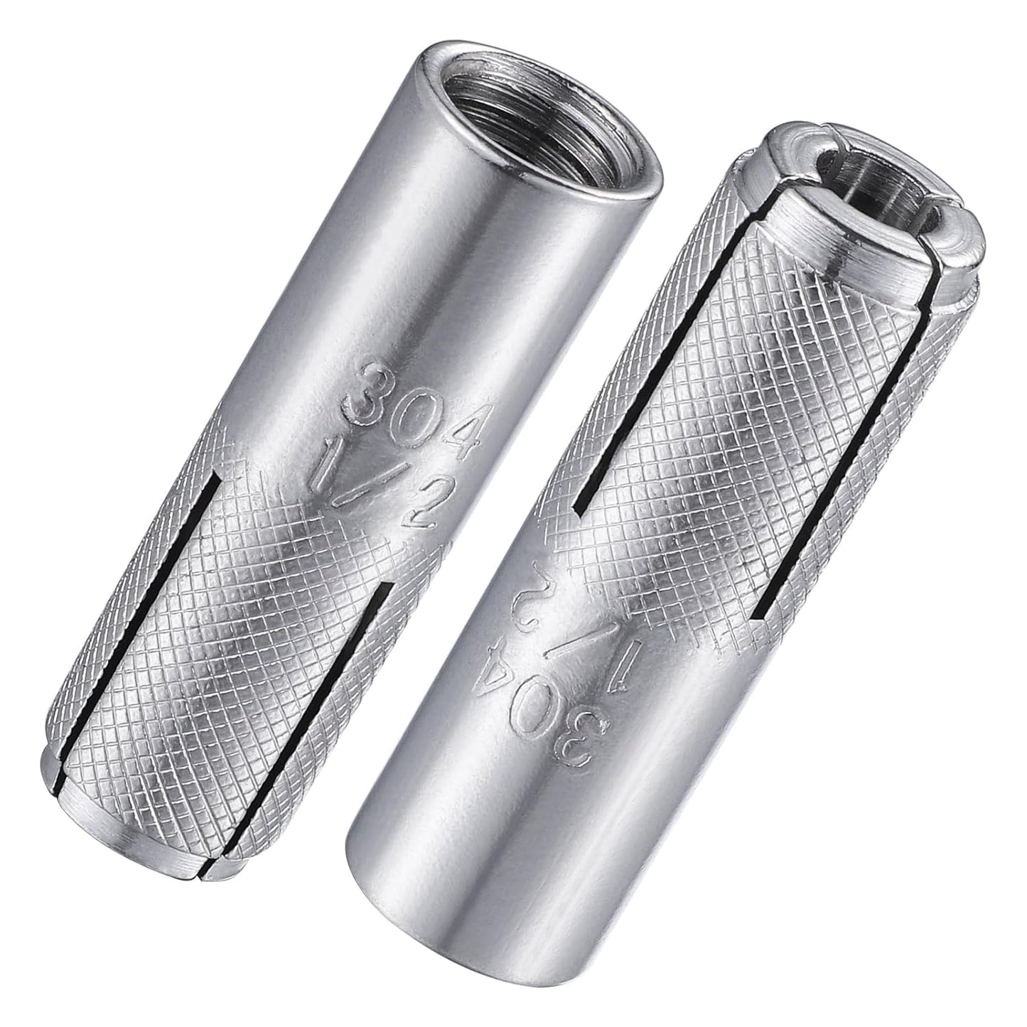 Wensilon(20 pcs) 1/2"-13 Premium Stainless Steel Drop in Anchors Assortment, Knurled Drop-in-Anchor for Solid Concrete, Internal Forced Expansion Screw Bolts