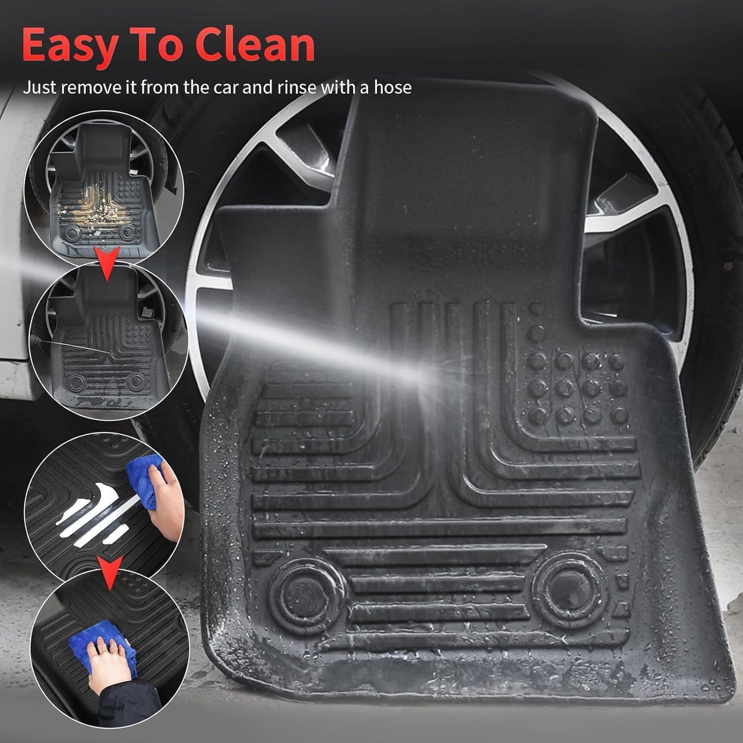 Wayhigh-All Weather Floor Mats and Cargo Mat Set Fit for Toyota 4Runner 2025 5-Seater(Not for Hybrid/EV) TPE Car Mats with Backrest Mat Heavy Duty Rubber Floor Liners for 4Runner 2025 Accessories