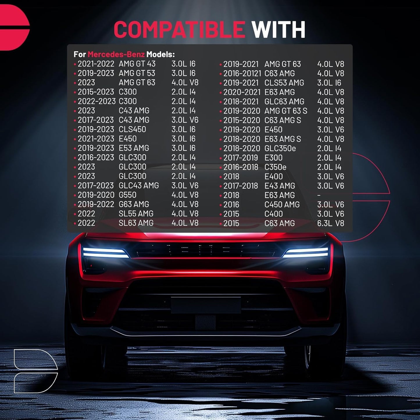 BDFHYK Cabin Air Filter with Activated Carbon Compatible with Mercedes-Benz C300, C43 AMG, CLS450, E450, E53 AMG, GLC300, GLC43 AMG, G550, G63 AMG, SL55 AMG, E450, E300, E400, C350e, C400, GLC350e
