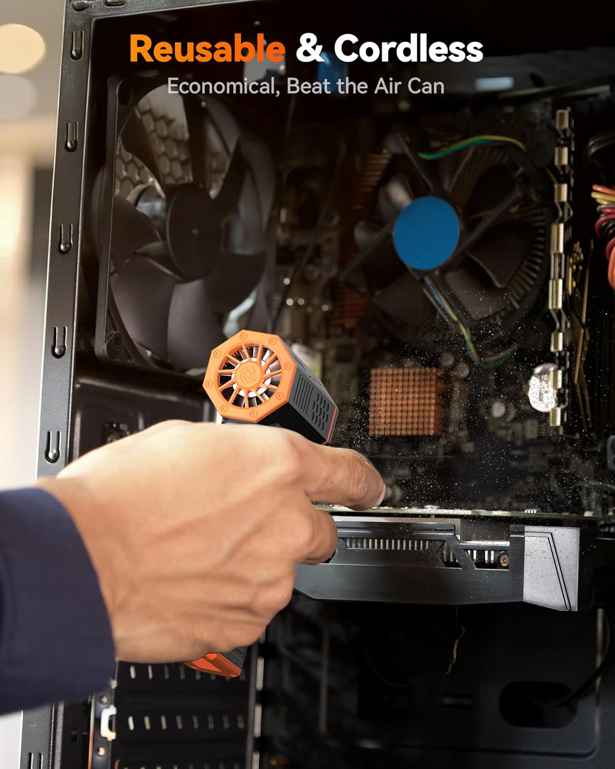 WOLFBOX MF50 Electric Air Duster-110000RPM Super Power Cordless Air Duster, 3-Gear Adjustable Mini Blower with Fast Charging, Dust Blower for Computer, Keyboard, House, Outdoor and Car