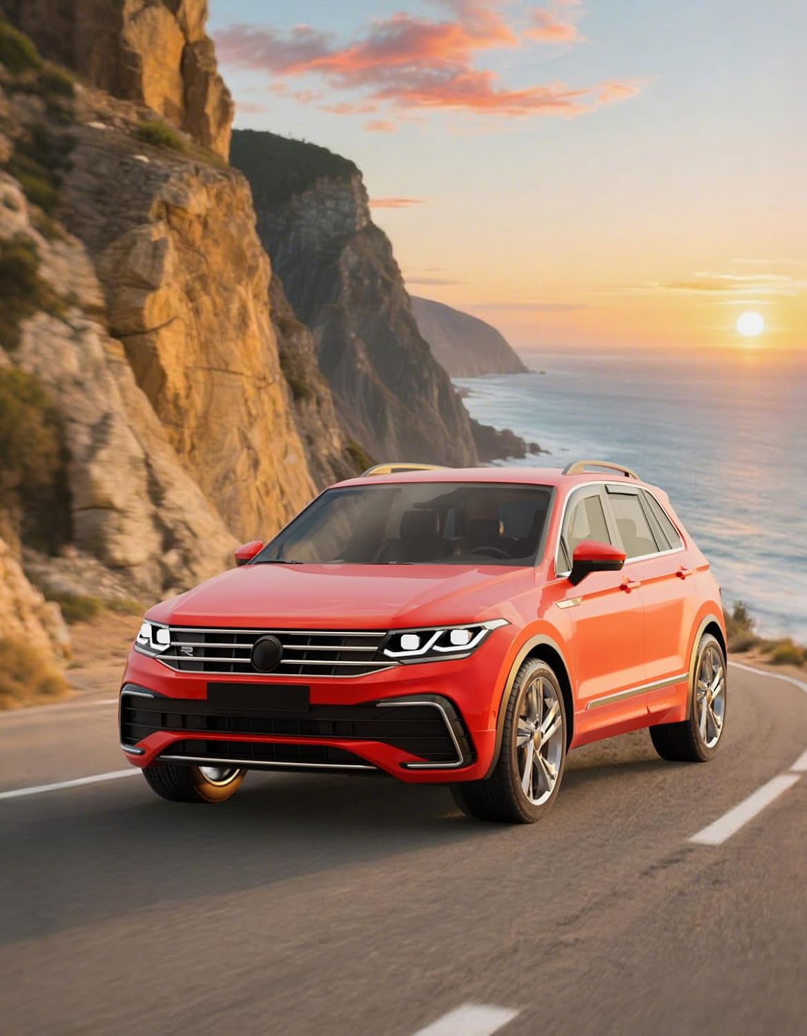 in-Channel Window Rain Guards Fit for Volkswagen Tiguan 2018 2019 2020 2021 2022 2023 2024 2025 Extra Durable Window Deflectors Window Visors Vent Shades Vent Visors Car Accessories-4 pcs Q25