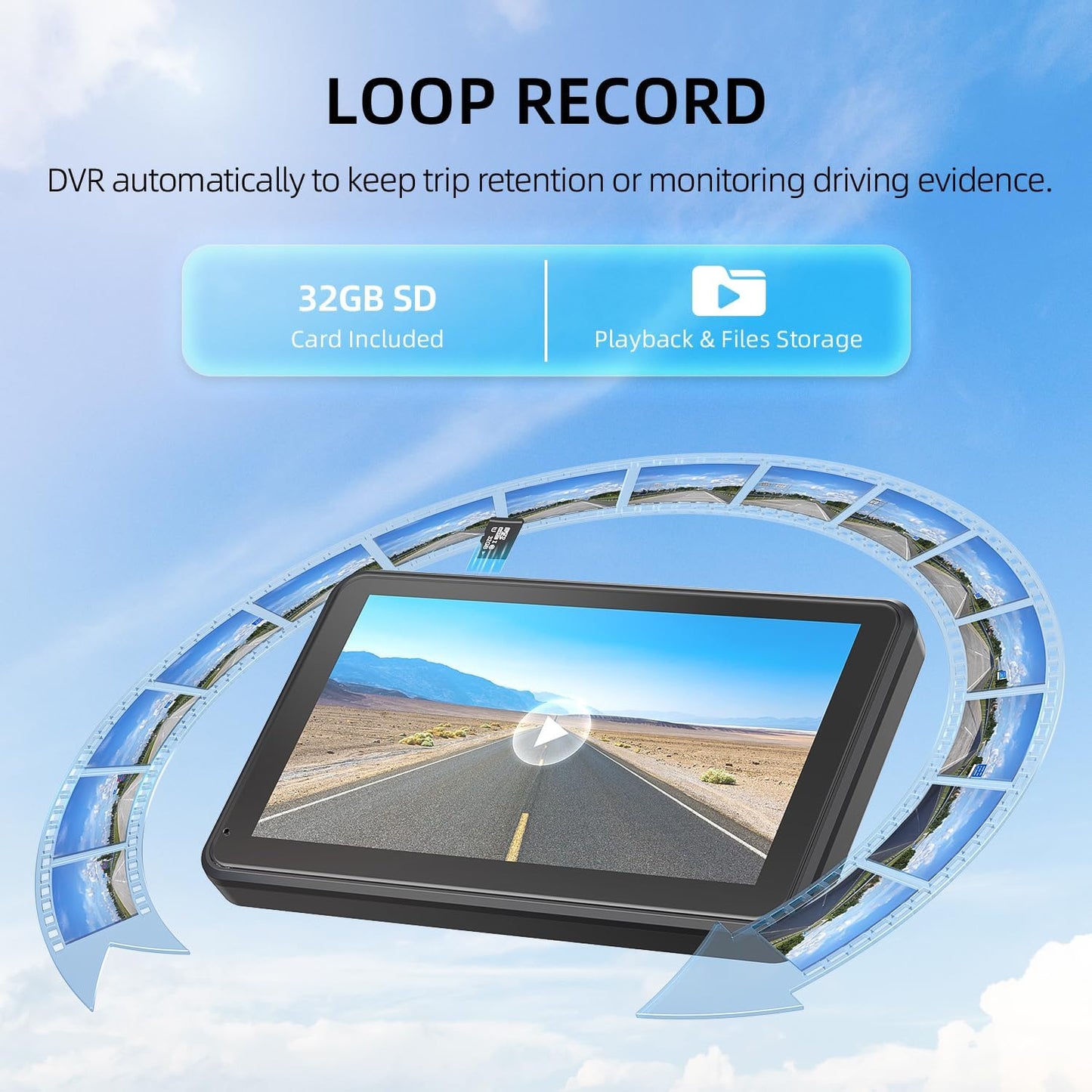 eRapta Magnetic Solar Wireless Backup Camera: HD1080P 7” Touchscreen Portable with DVR, BSD, 1-Min Install-Free IR Night Vision Hitch Backup Camera for Trailer/Truck/Small RV/Camper/Tractor-AWTCM701