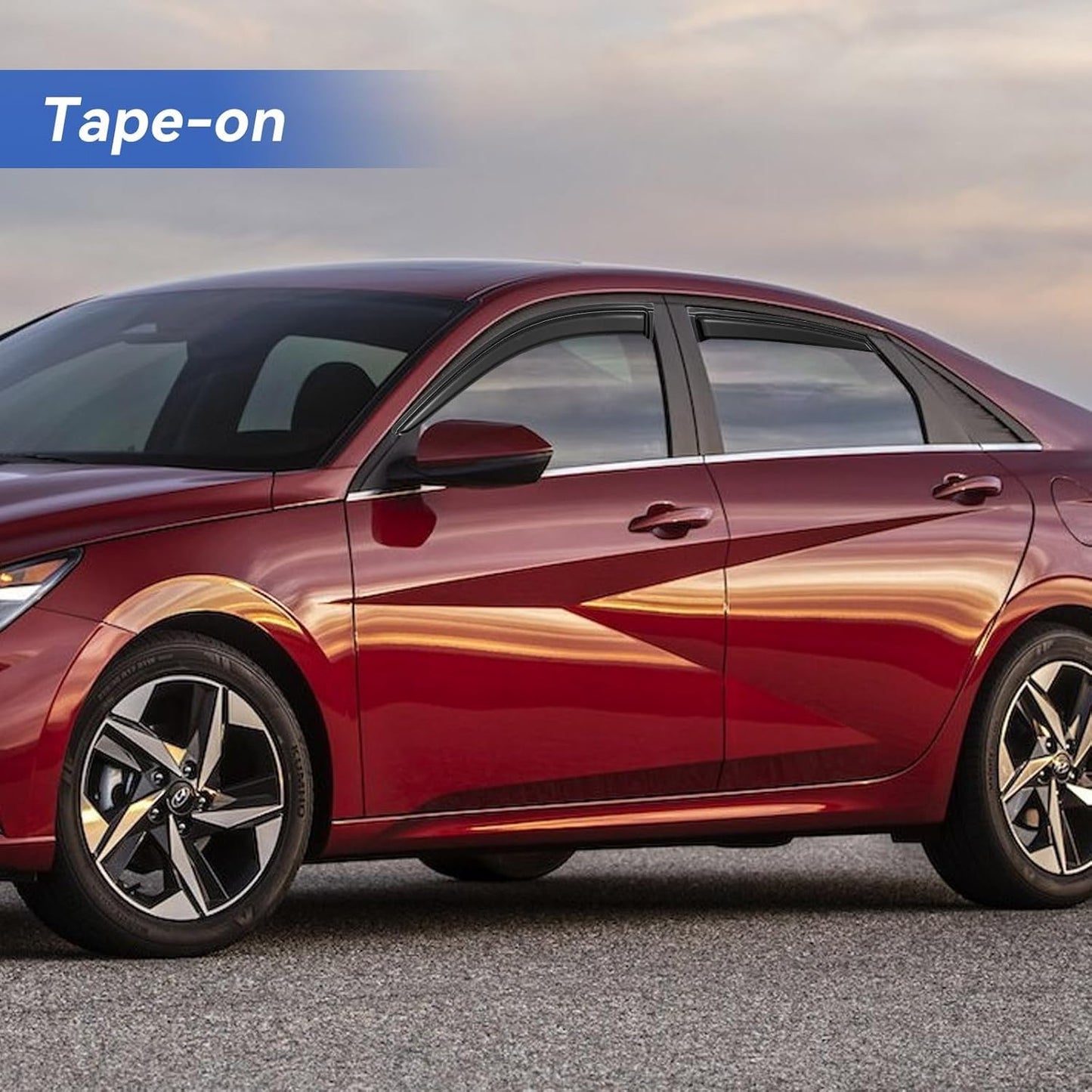 Window Visors Rain Guards Shield for 2021 2022 2023 2024 2025 Hyundai Elantra, Out-Channel Window Vent Wind Deflectors Visors Shades for 21-25 Elantra