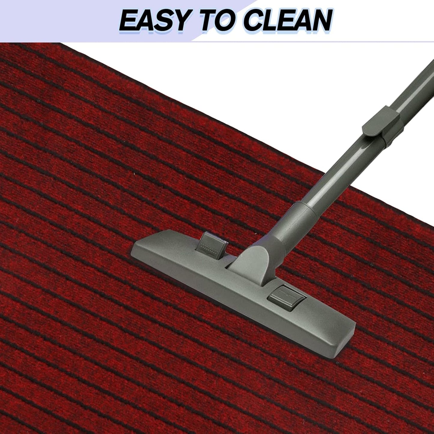 Custom Size Backed Non-Slip Area Rugs Runner, Easy Clean, Waterproof Runner Rugs for Hallway Entryway, Kitchen, Laundry, 4FT x 13FT, Red Stripe