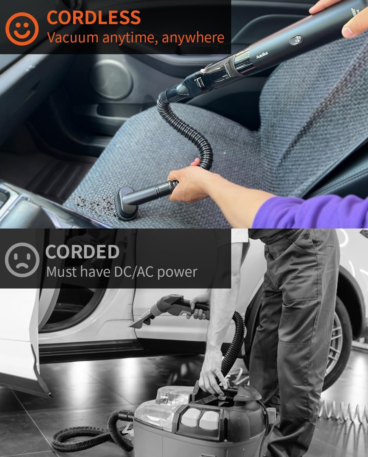 Car Vacuum, Portable Vacuum for Car with 20000PA, 5 in 1 Handheld Car Vacuum Portable Cordless with Flexible Hose, 50 Mins Runtime,3H Type-C Fast Charge, Handheld Vacuum for Car, Home,Cleaning
