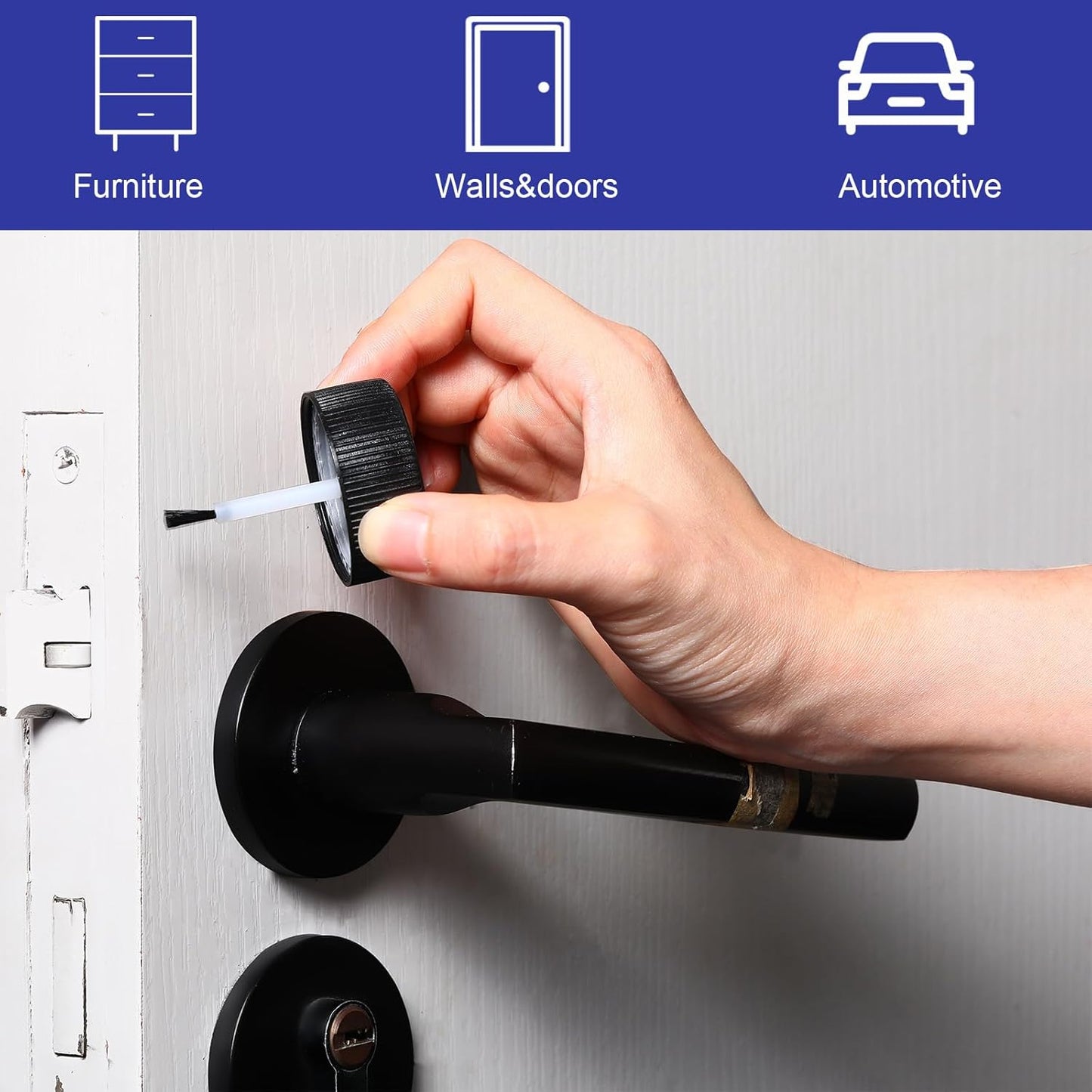 Maxcheck 120 Pcs Touch up Paint Bottles with Applicator Brush and Lids 2 oz and 1 oz Liquid Capacity Plastic Leftover Touch up Paint Container with Mixing Ball for Fixing Wall Stone Chip Car Surface