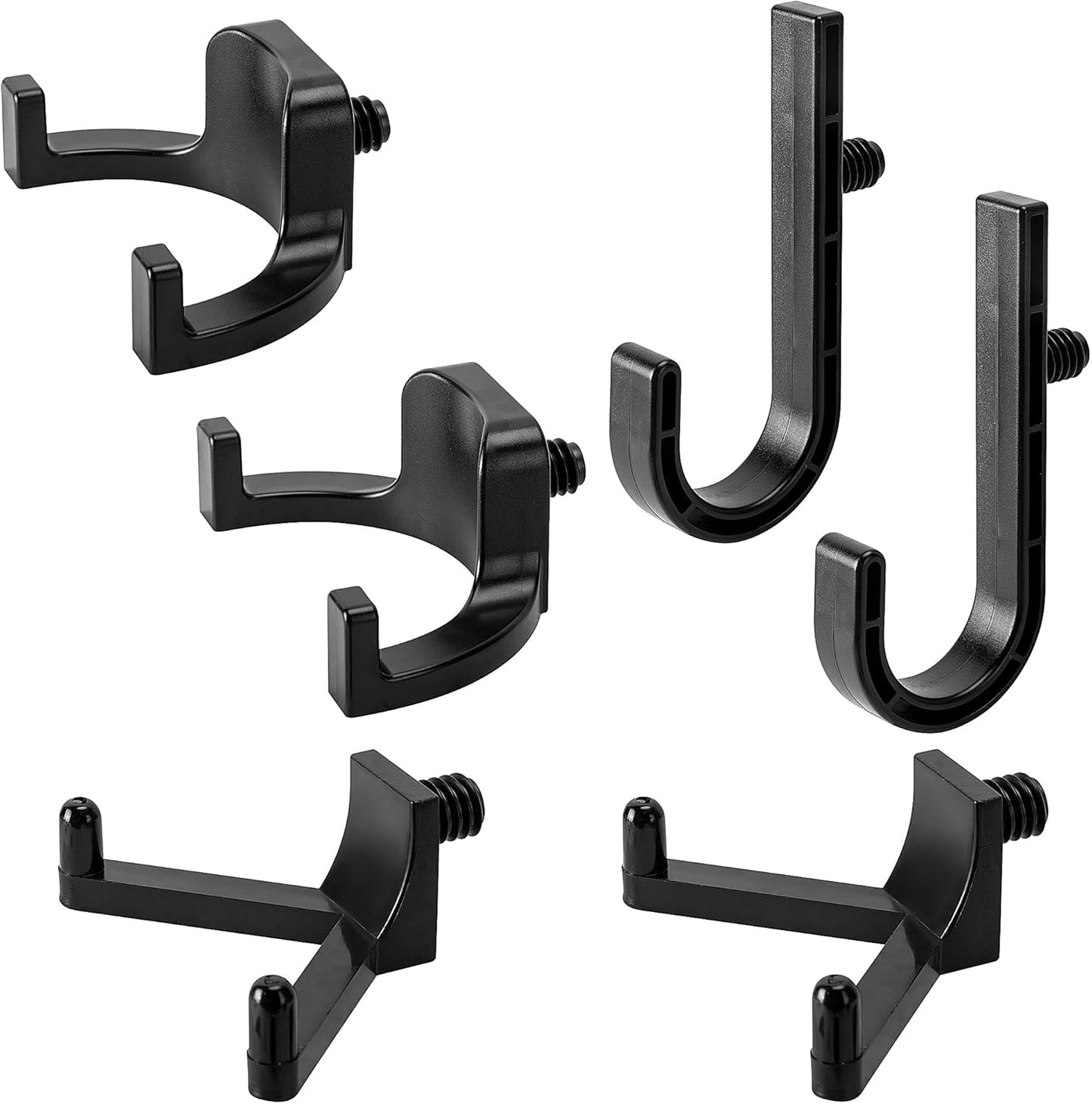 6 Pcs ABS Storage Shed Tool Hooks,Shed Tool Hangers Include J-Shape,U-Shape and V-Shape,Storage Shed Shelves Accessories for Organizing Tool, Ladders, Bulk Items