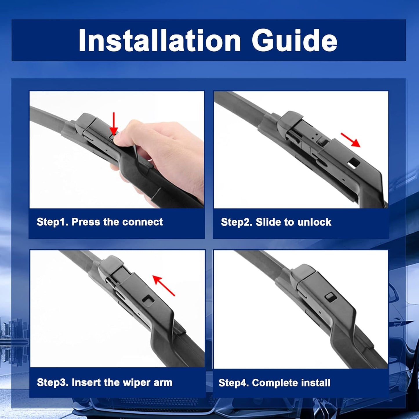 Windshield Wiper Blades Replacement for Toyota CHR C-HR 2018 2019 2020 2021 Original Factory Quality Front Rear Wipers Blade Set for Car - 26" 16" 14" (Piece of 3)