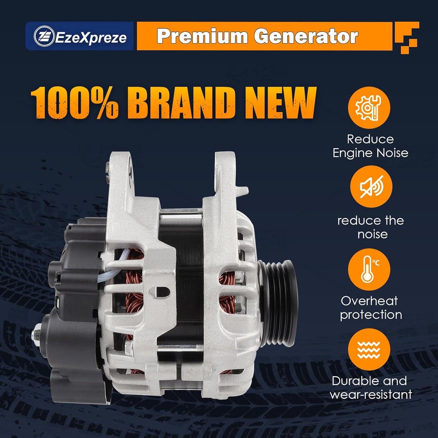 Ezexpreze 11311 New Alternator Replacement for 2007-2012 Hyundai Elantra 2.0L, 2010 2011 Kia Soul 2.0L, 2007-2009 Spectra 2.0L L4, 2655635, 600162, 3730023650, AVA0102, 40046020, 40046031