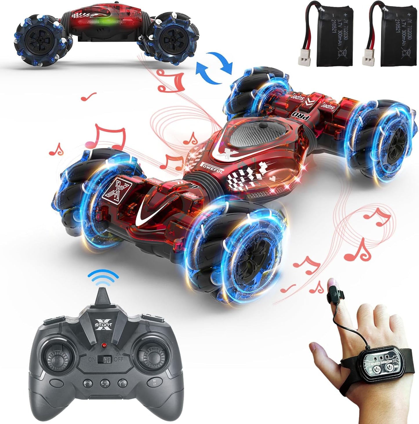 Remote Control Gesture Sensor Toy Cars Drift Twist Car 360° Rotate Off-Road Vehicle with Light Music for 6 7 8 9 10 11 12 Years Old Kids Birthday Xmas Gift