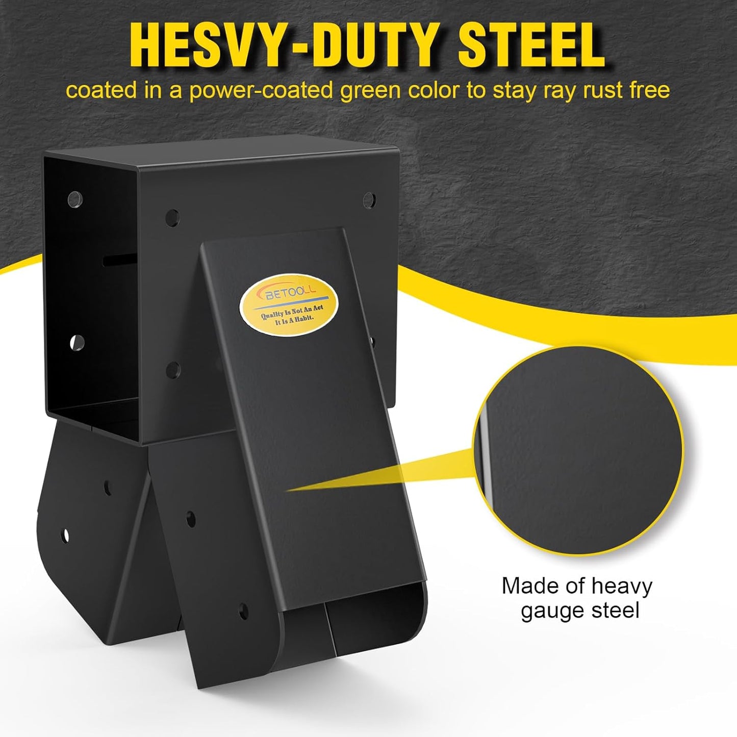 BETOOLL 90° A-Frame Middle Swing Set Brackets, Heavy Duty Steel DIY Swing Set - Includes Mounting Hardware, Ideal for Indoor and Outdoor Playgrounds (1 Middle Brackets-Black)