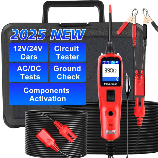 Autel PowerScan PS100 Power Circuit Probe Tester, Breaker Finder, 12V 24V Automotive Electrical Diagnostic Tool with 20ft Extension Cable, AVOmeter, Test Light, Continuity Checker, for 99% Cars