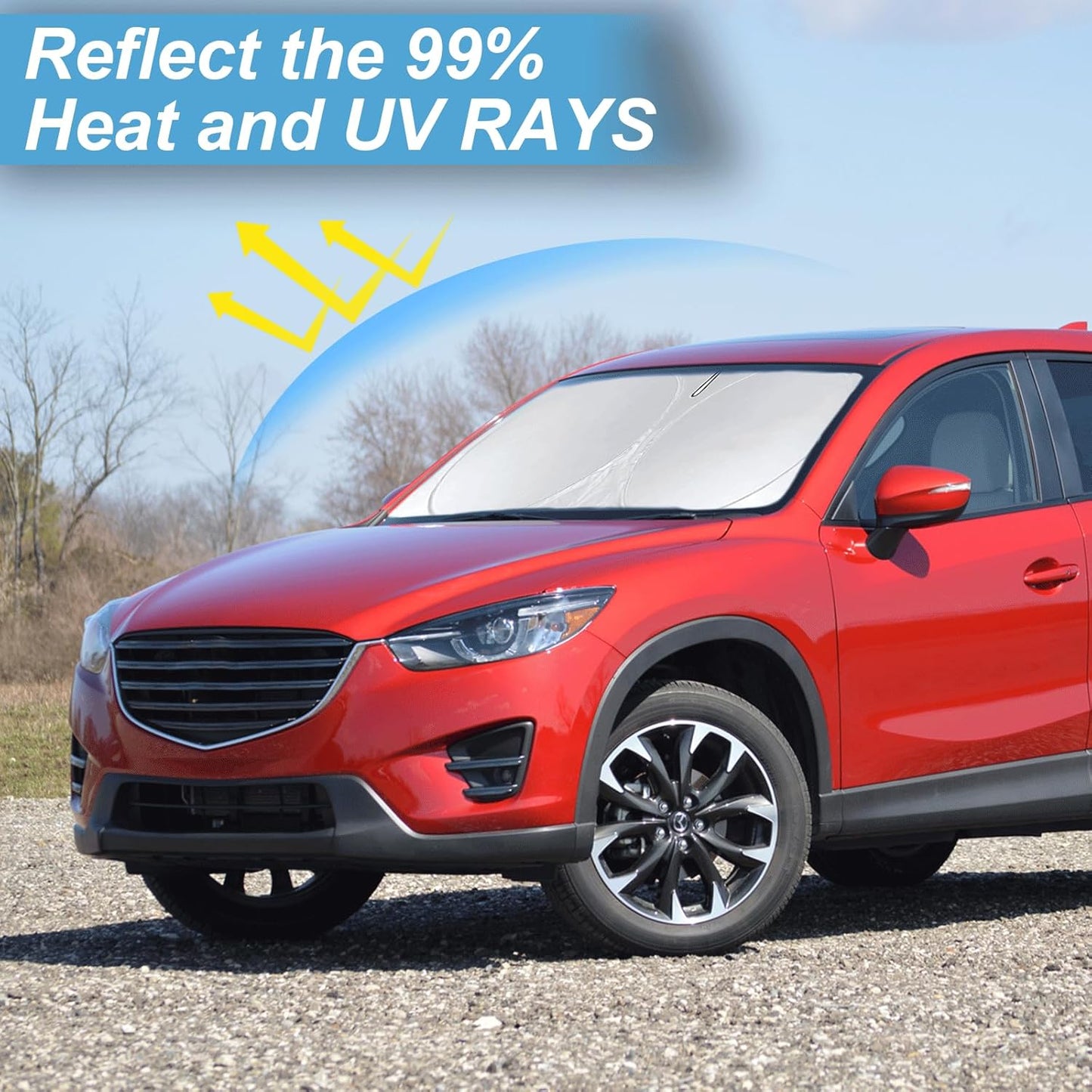 Custom Fit Mazda CX5 Windshield Sunshade for Mazda CX5 CX-5 2013-2016 Accessories Front Window Shades Fit for CX5 CX-5, Sport, Touring, Grand Touring,Crossover Cover for Windshield Shade Blocks UV