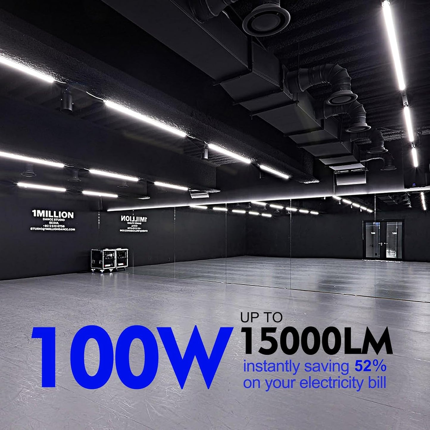 8FT LED Shop Light Fixture,100W 15000LM 6500K,V Shape Linkable T8 Tube Lights with Clear Cover,High Output Plug & Play for Garage/Warehouse/Workshop,10 Pack