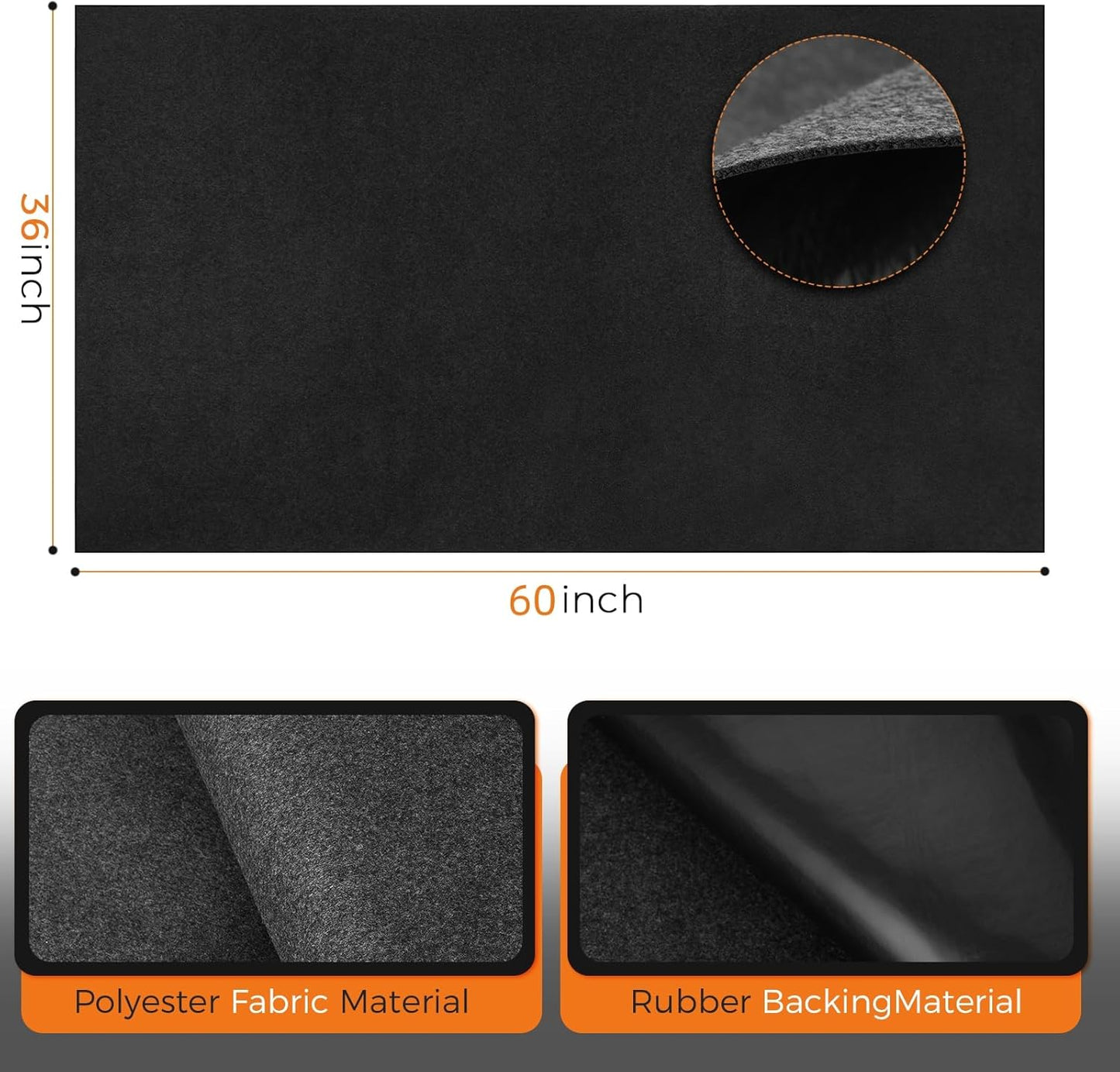 Oil Spill Mat (36" X 60") - XL Garage Oil Drip Mat for Driveway - Additional Insurance to Prevent Oil Drain Pan Spills - Reusable, Washable, Waterproof Backing, Under Car Oil Leak Absorption Mat