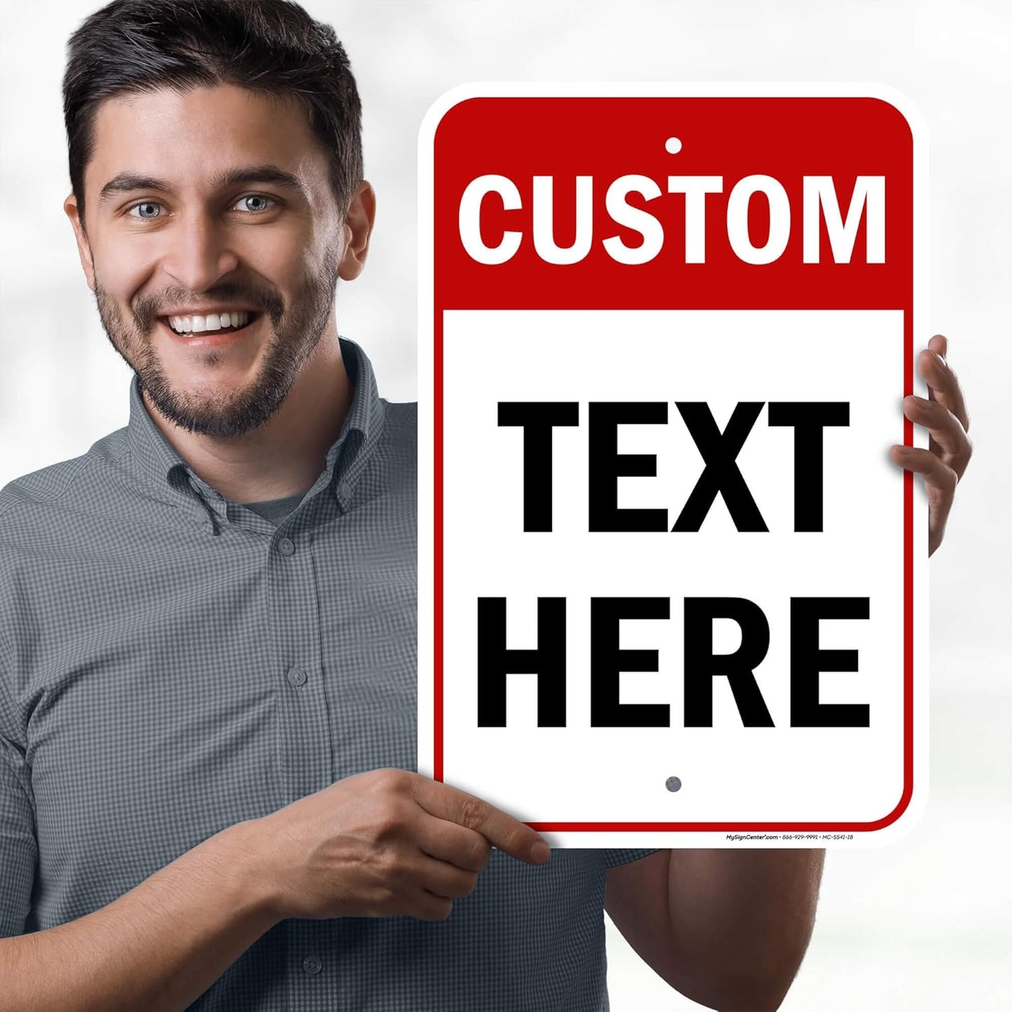 Custom Sign, Custom Sign for Business, Indoor/Outdoor use. 12x18 Inches, Rust Free .063 Aluminum, Fade Resistant, Made in USA by My Sign Center (Header)