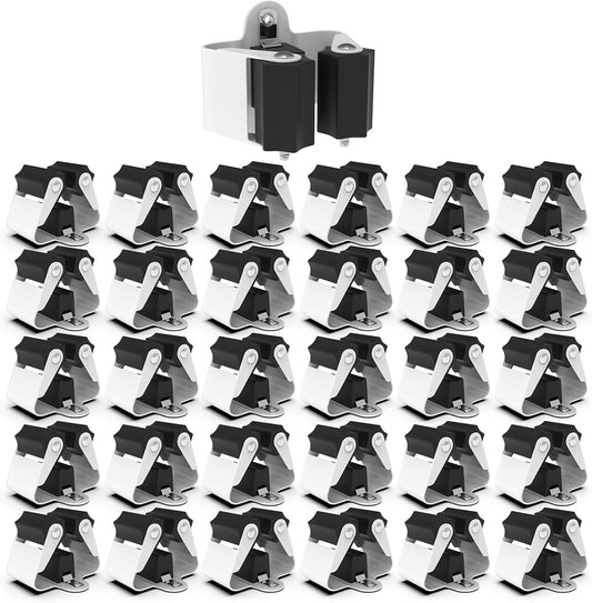 3-H Broom Hanger,Mop Holder Wall Mount 30 Pack, Broom Holder Wall Mount for Hanging and Organizing Shovel,Rake,Brush,Yard Tools in Kitchen,Laundry Room,Bathroom,House(Black)