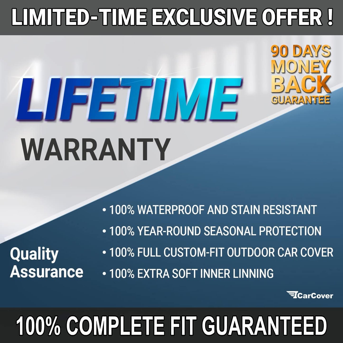 iCarCover Premium Car Cover for 1960-1969 Chevy Corvair 2-Door, 4-Door Heavy Duty Waterproof All-Weather Automobiles Custom Fit Indoor Outdoor UV Snow Protection Covers with Straps and Bag