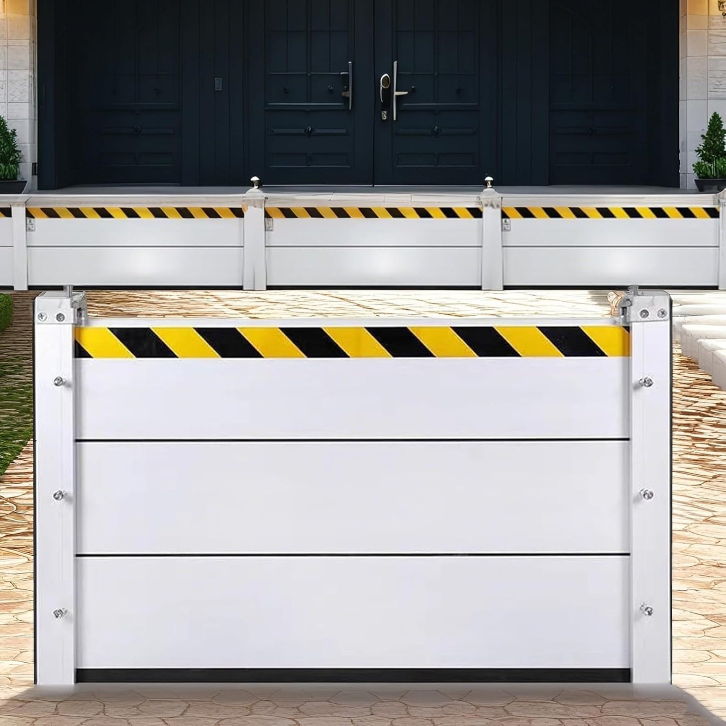 Flood Barriers for Home Exterior,Aluminum Alloy Outdoor Garage Doors Water Barriers for Flooding(H15.7Inch,L10.5FT)
