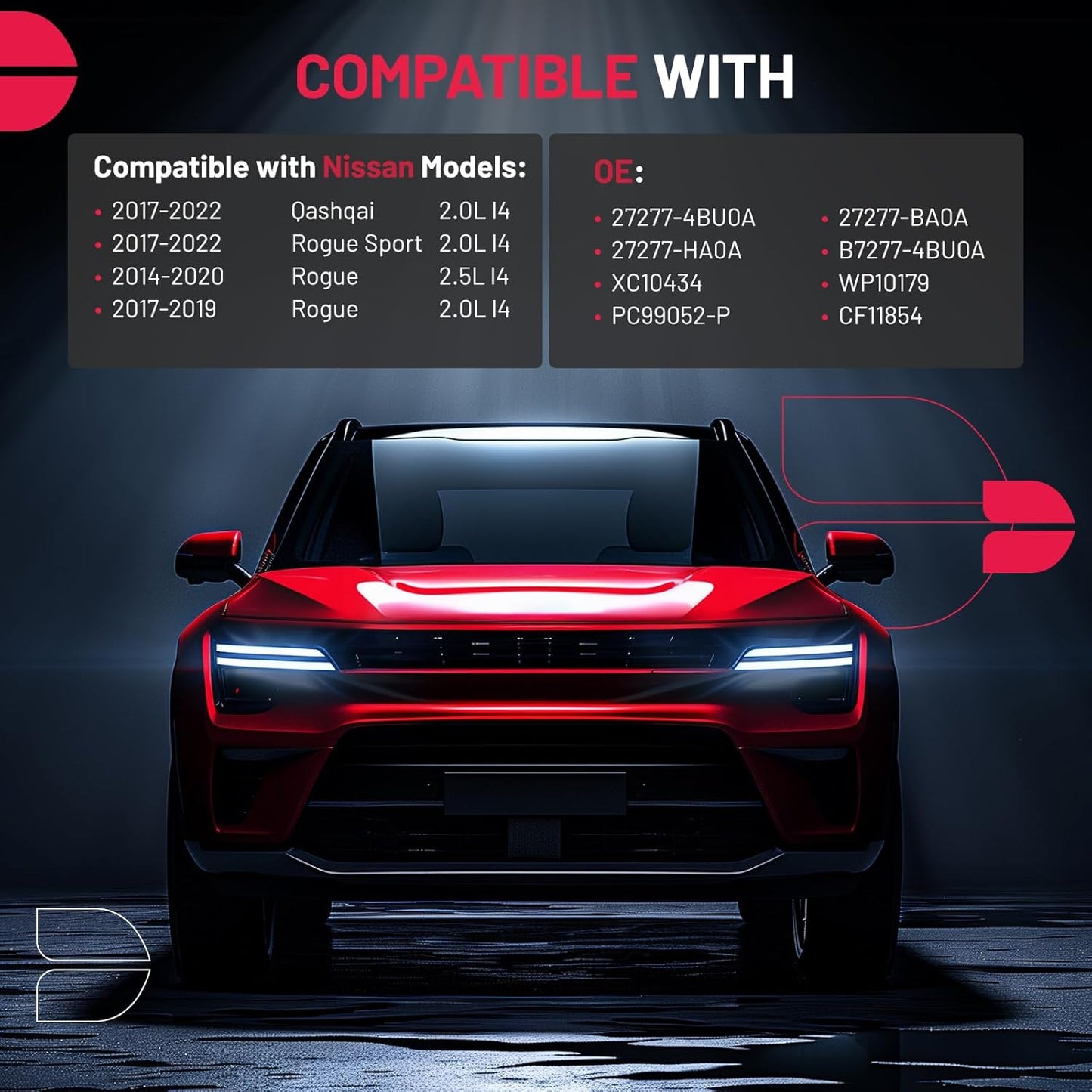 BDFHYK CF11854 Cabin Air Filter with Activated Carbon Compatible with Nissan 2017-2022 Qashqai, 2014-2020 Rogue, 2017-2022 Rogue Sport 2.0L l4, Replace# XC10434, WP10179, PC99052-P