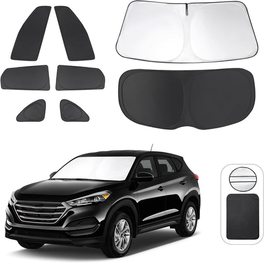 TINGLU Window Shades for Hyundai Tucson 2016-2021 (Not for 2022 Tucson) Accessories Car Side Full Windows Rear Triangular Windshield Sun Shade Sun UV Rays Privacy Protection for Camping Napping 8PCS