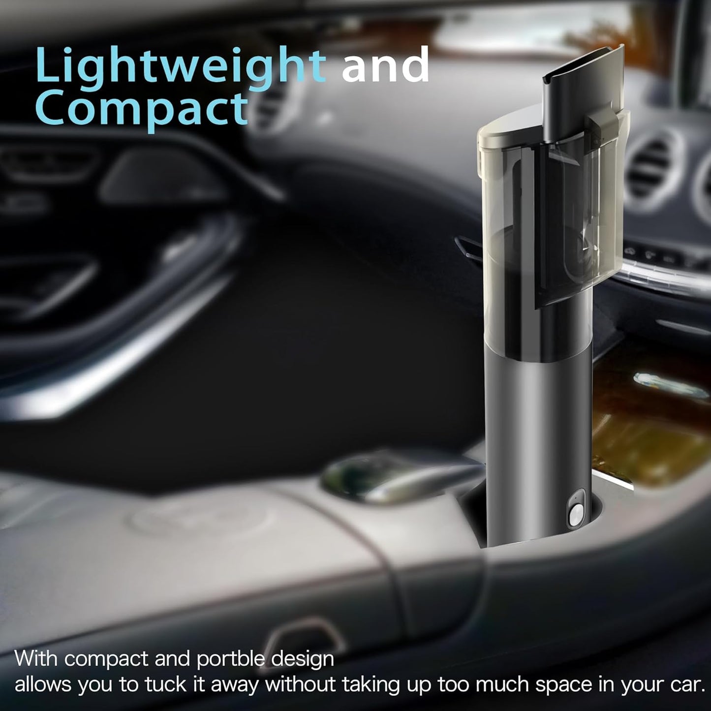 Car Vacuum, Car Vacuum Portable Cordless with 20000Pa, Car Vacuum Cleaner High Power, 50-Min Decent Runtime, Car Vacuum Cleaner with Flexible Attachments