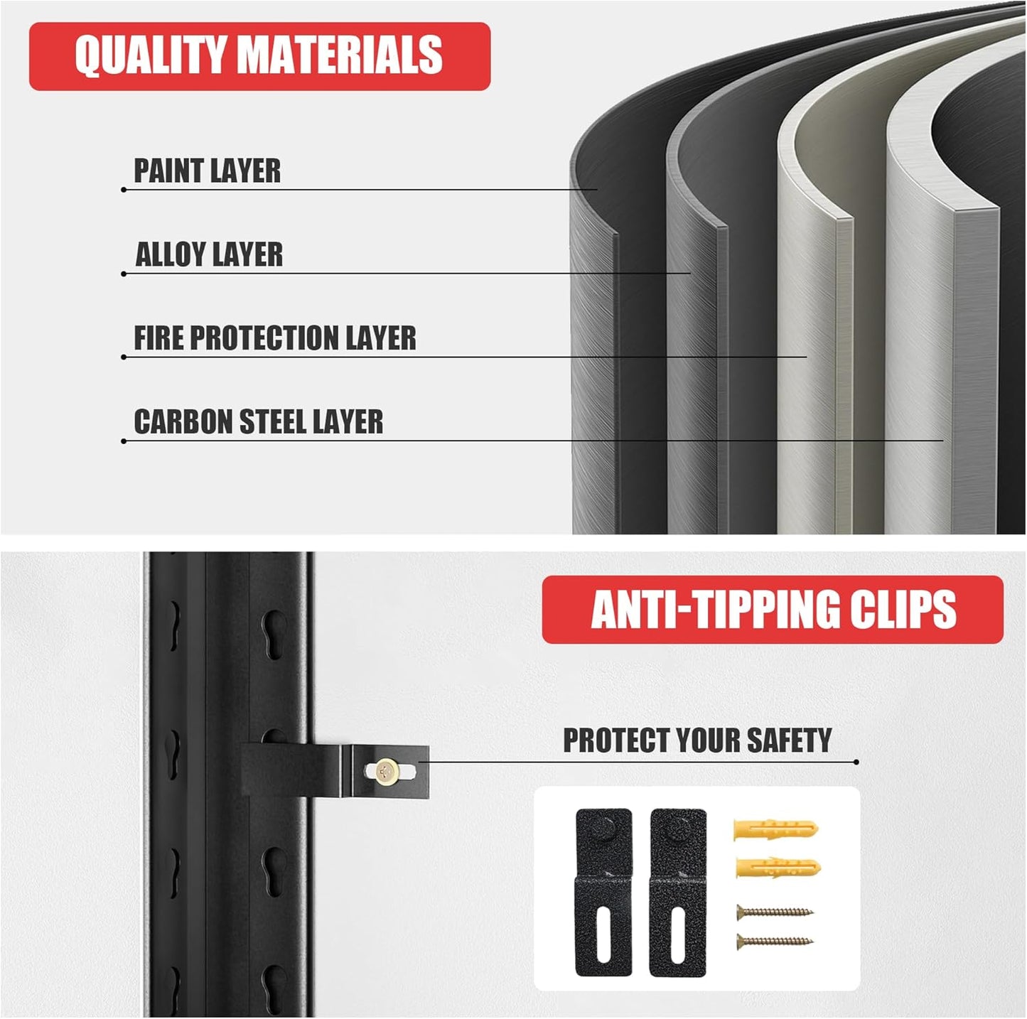 Garage Shelving Unit, Heavy Duty 5 Tier Storage Shelf, Industrial Utility Shelving, Durable Metal Shelf Organizer, Metal Garage Shelving Heavy Duty 18" D x40 W x78 H（2 Pieces）