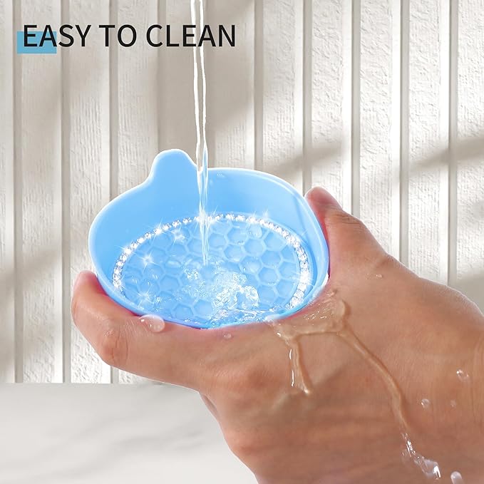 Amooca Car Cup Coaster Universal Non-Slip Cup Holders Bling Crystal Rhinestone Car Interior Accessories 4 Pack Light Blue