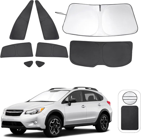 TINGLU Window Shades for Subaru Crosstrek 2013 2014 2015 2016 2017 Accessorie Car Side Full Windows Rear Triangular Windshield Sun Shade Sun UV Rays & Privacy Protection for Camping,Napping 8PCS