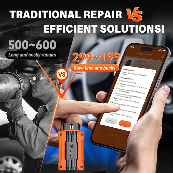 Emergency DPF Regener Tools, DPF Regeneration and Reset Device for Heavy Duty Trucks, DPF Regeneration Scanner – Engine Compatible with Cummins, Volvo, Caterpillar, Paccar and More Engines
