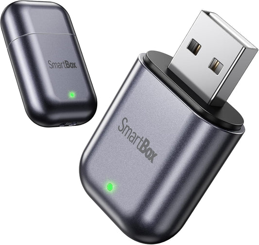 Burnt Sugar Wireless CarPlay Adapter for iPhone 2025 Upgrade, Wired to Wireless Ultra-Mini for Apple Car Play Adapter, WI-FI + Bluetooth Connect Stable Plug & Play for iOS 10+ & Cars from 2016+ (Gray)