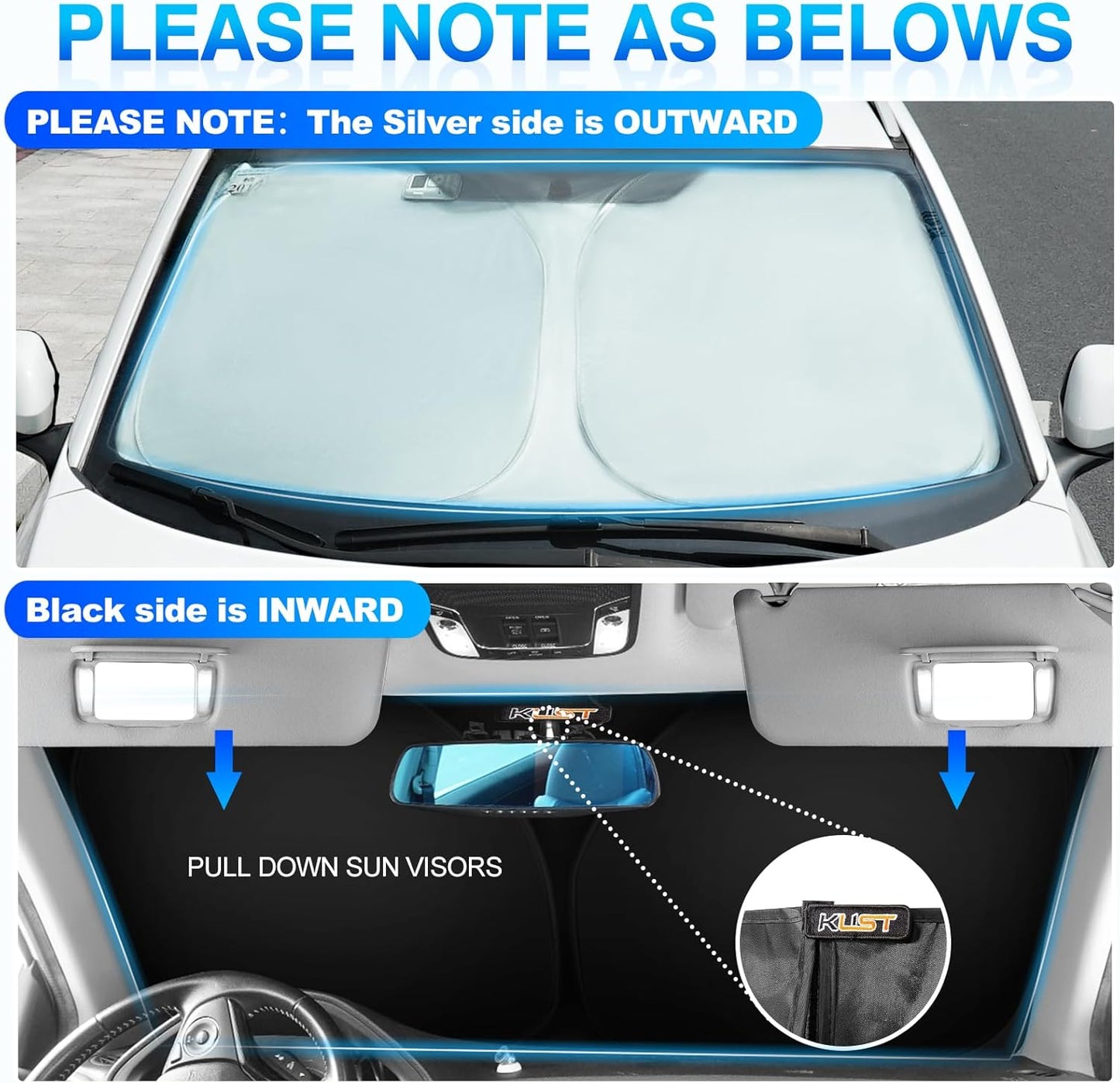KUST Windshield Sun Shade for 2018-2024 Lexus LC Coupe Accessories Custom Fit Sunshade Sun Visor Protector Foldable Blocks UV Rays Keep Your Car Cooler