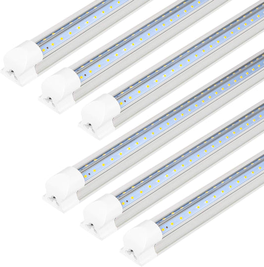 hykolity 6 Pack 4FT LED Shop Light,40W, 5200LM, 6500K Super Bright White,V Shape Integrated T8 LED Tube Light,4 Foot Linkable Shop Lights with Built-in ON/Off Switch for Garage,Warehouse,Workshop