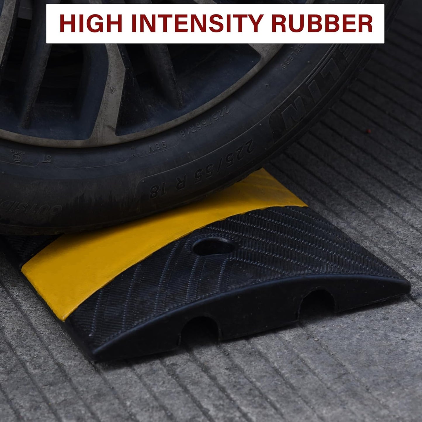 Orangestar Speed Bumps 2-Pack, 6FT Heavy Duty Rubber Driveway Bump with 8 Screws for Asphalt, Concrete, Gravel, 2-Channel Cable Protector