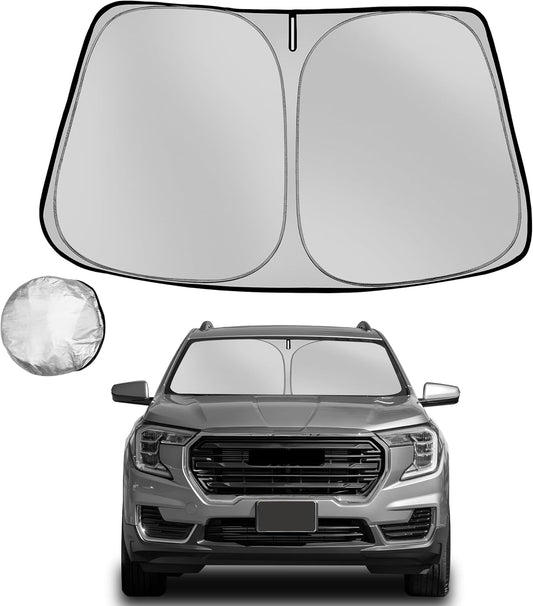 Windshield Sun Shade for 2018-2025 GMC Terrain Foldable Sun Sunshade for Car Front Window Blocks UV Rays and Heat Automotive Interior Protector Custom Fit Accessories